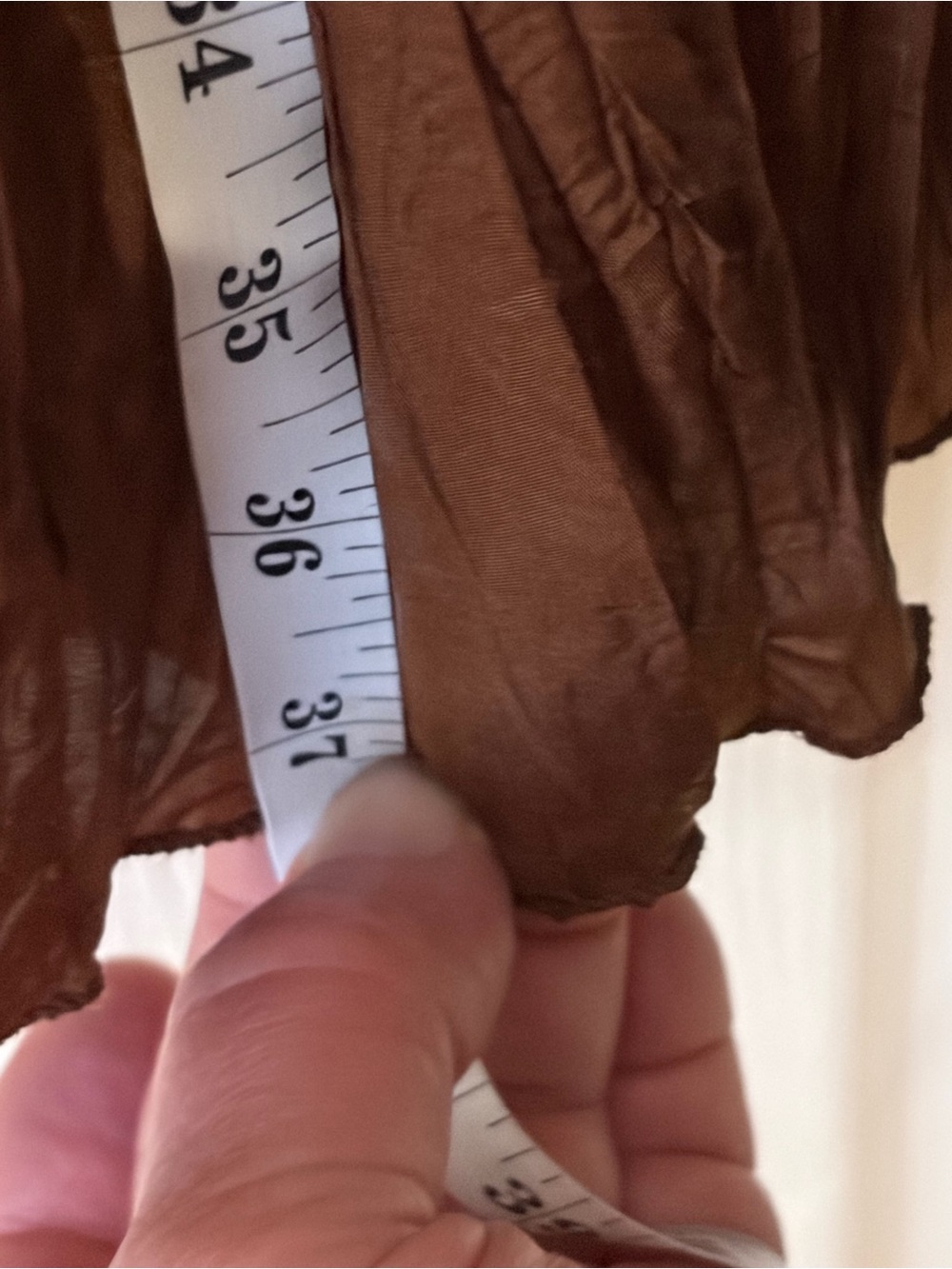 100% silk vintage Brown Crinkled Maxi Skirt - Picture 4 of 6
